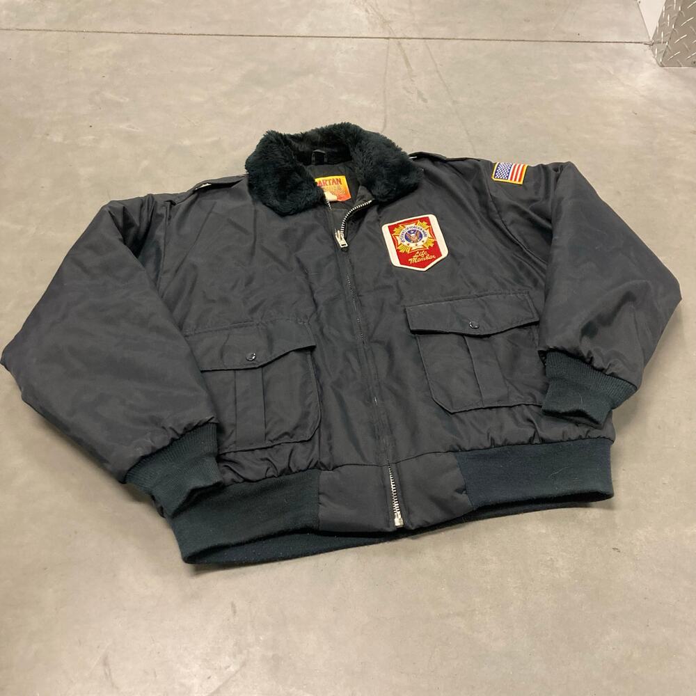 vintage fur color avant guard bomber jacket